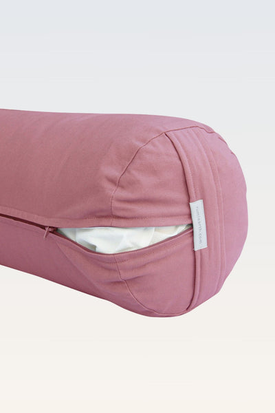 Cotton Yoga Bolster – Round - Dusty Rose