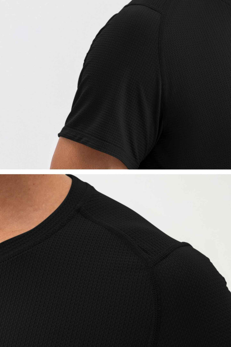 WU Sun Fit Tee Waffle - Black