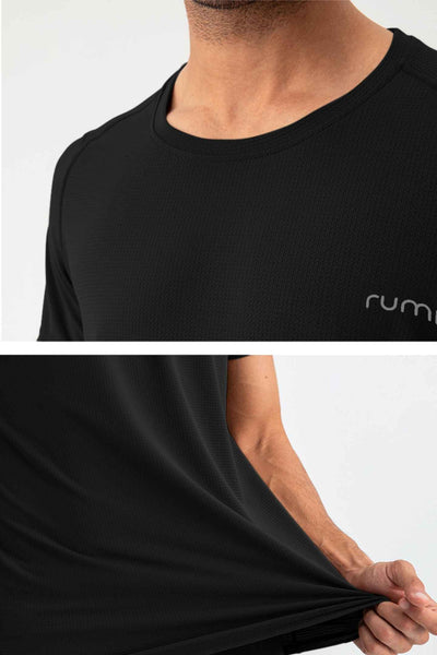 WU Sun Fit Tee Waffle - Black