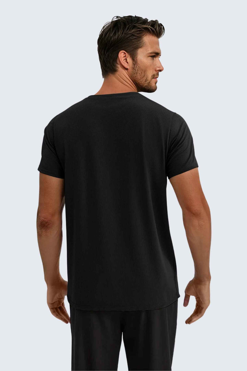 U Sun Fit Tee Waffle - Black