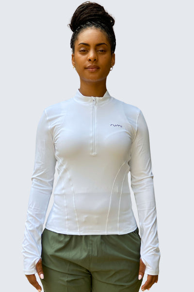 Rumi Earth W Sun Zen Jacket Mock-Neck Half-Zip - Snow