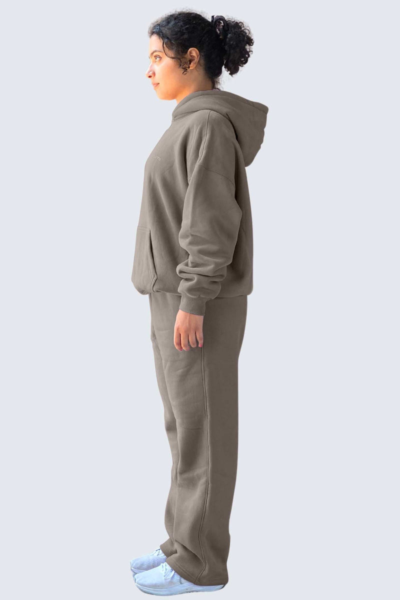 U Moon Sweatpants Relaxed Open Fleece - Camel