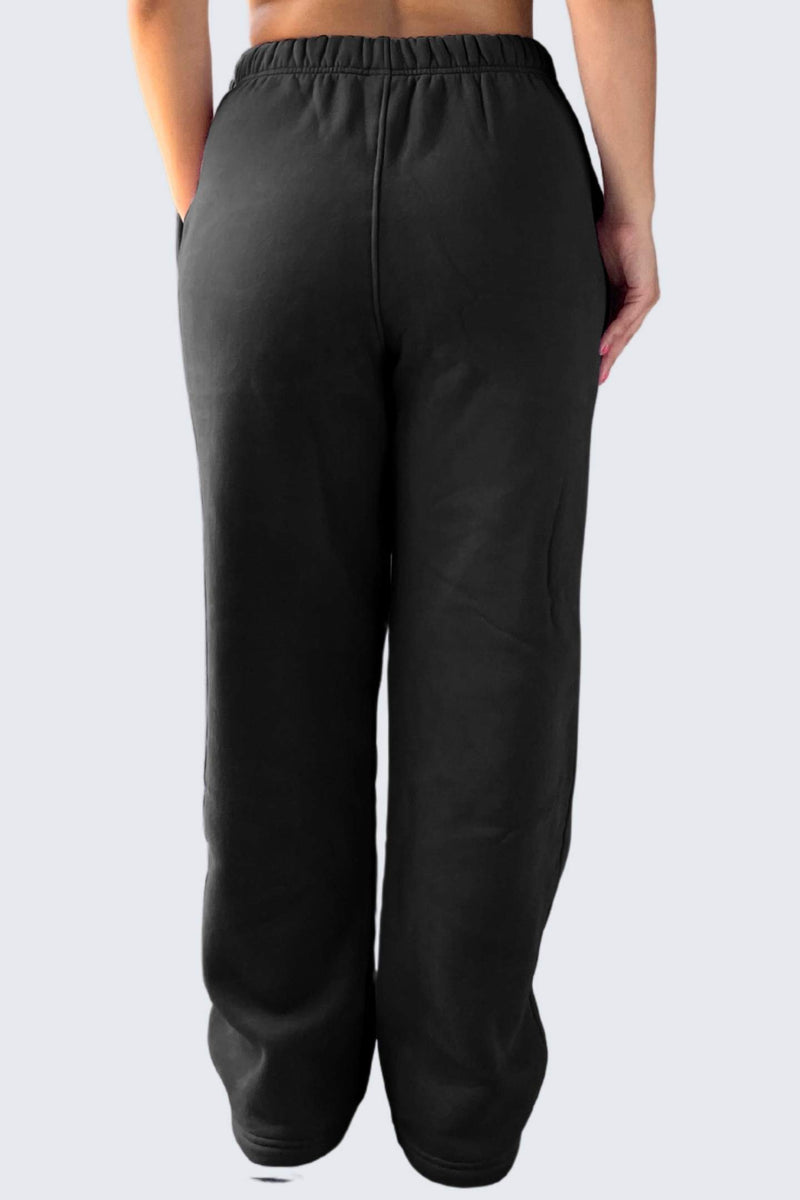 WU Moon Sweatpants Relaxed Open Fleece - Black