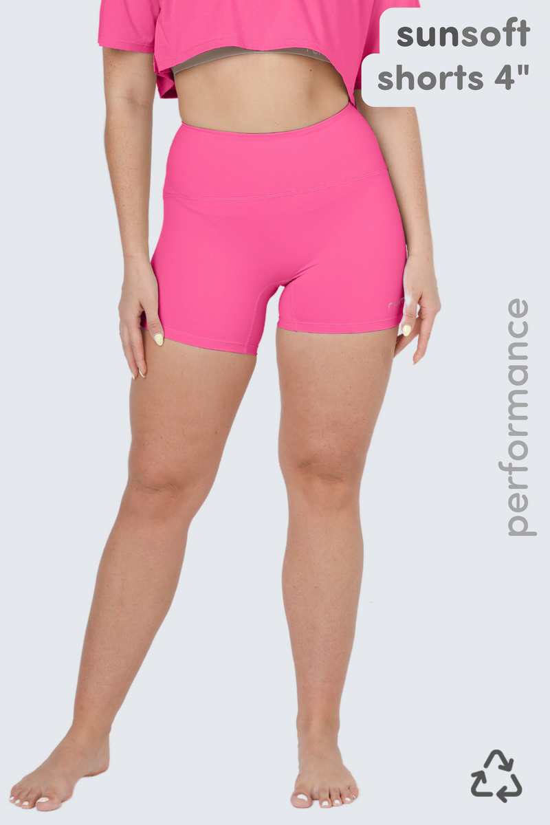 W SunSoft Flow Shorts 4" - Rose Glow