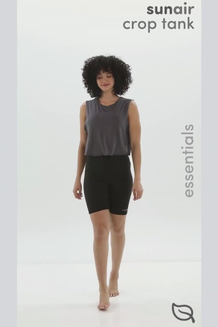 W Sun Air Cropped Muscle Tank - Graphite