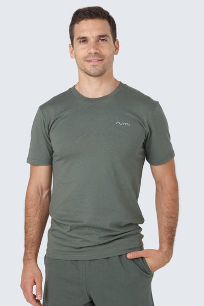 Rumi Earth - M Moon Tee - Olive Deep - Tops