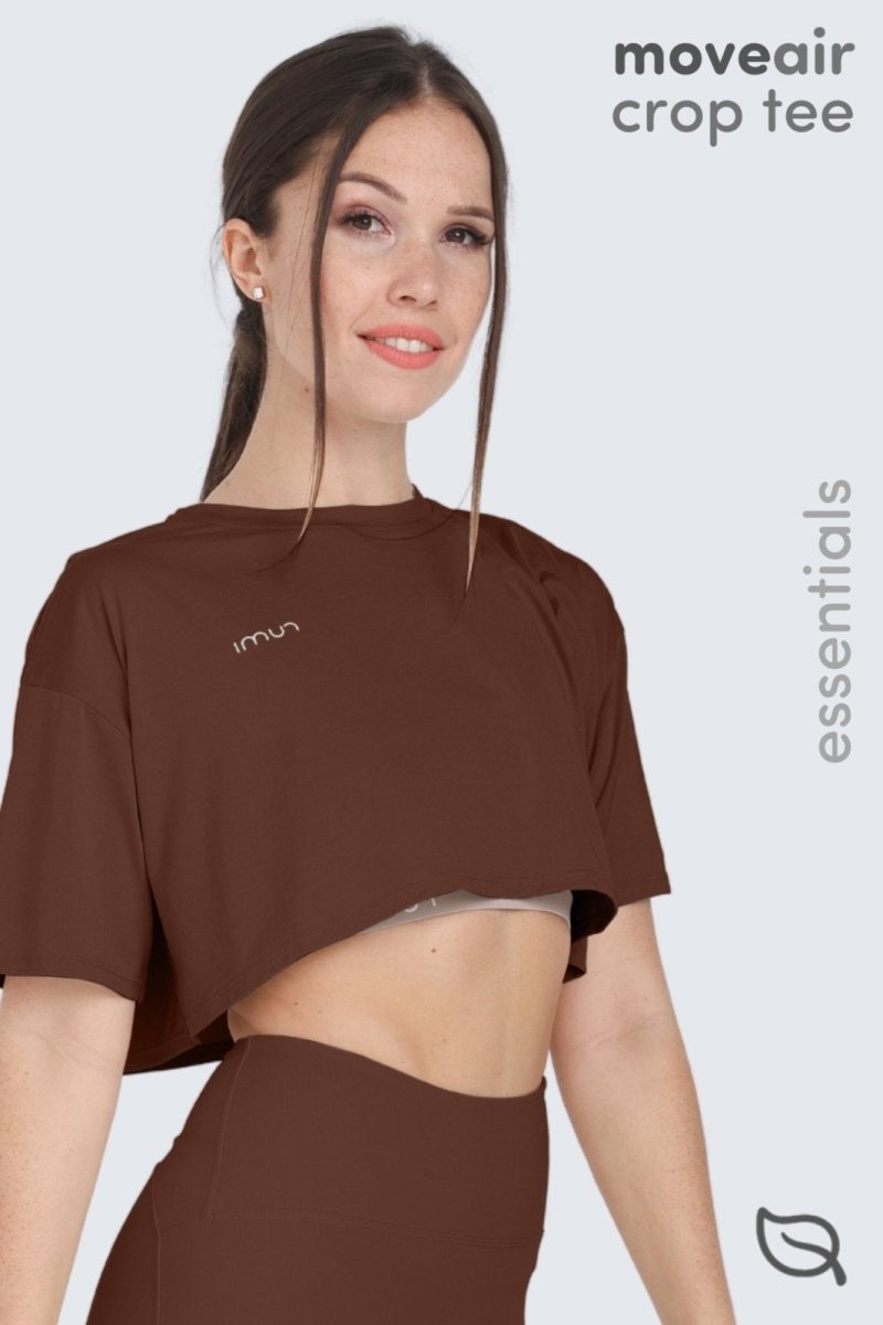 Rumi Earth - W MoveAir Tee Cropped - Cocoa - R111121CAP - Tops