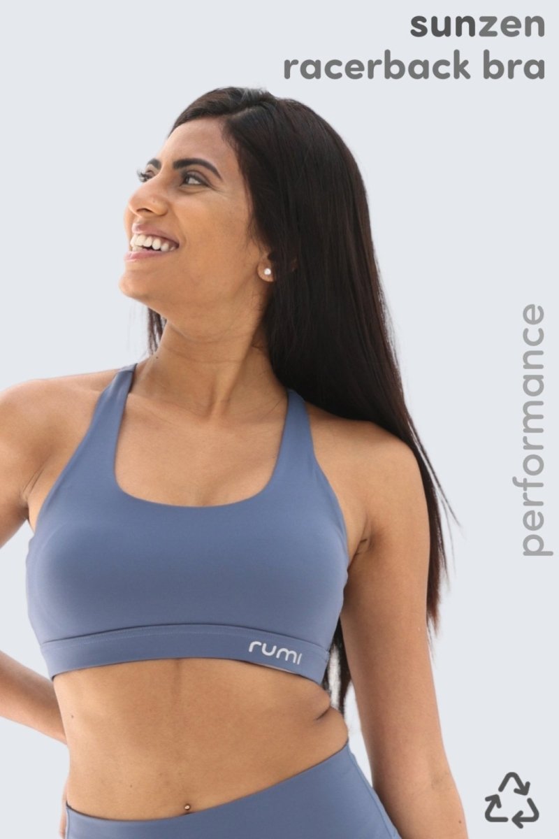 Rumi Earth - W Sun Racer - Back Bra - Gray - Blue - R128110GBP - Bras