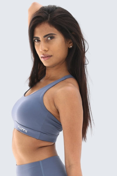 Rumi Earth - W Sun Racer - Back Bra - Gray - Blue - R128110GBP - Bras