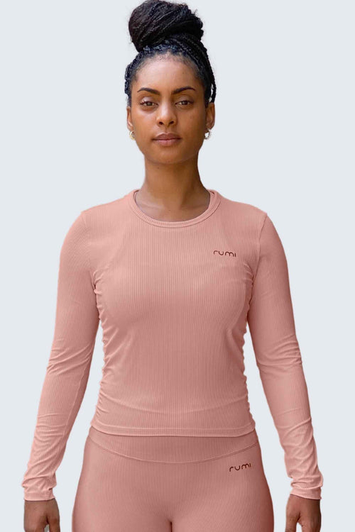 W SunRib Fit Tee Long-Sleeve - Coral Light