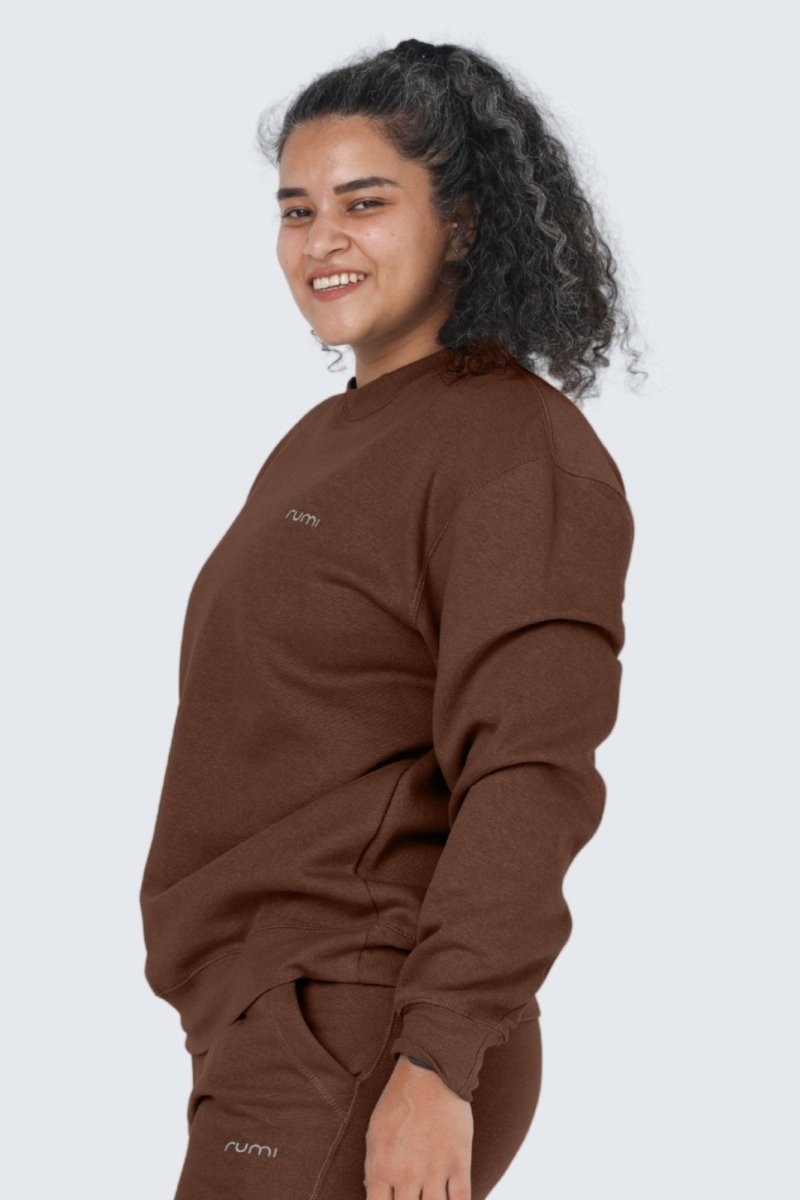 Rumi Earth - WU Moon Sweatshirt Fleece - Cocoa - R515005CAP - Tops