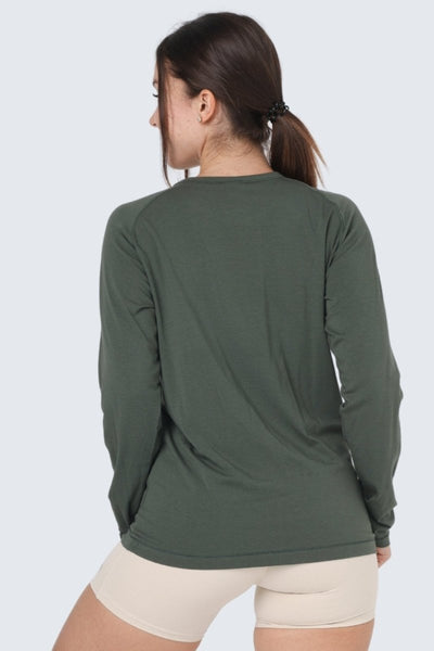 Rumi Earth - WU Move Tee Long Sleeve - Olive Deep - R521515DOP - Tops